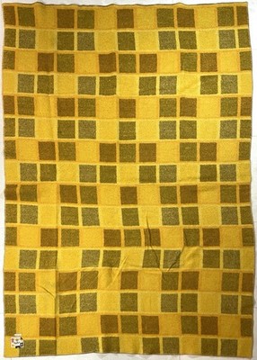 FAALBERG Wool Blanket Holland Yellow Holland Marshall Fields 96 x 68 VTG Mod MCM