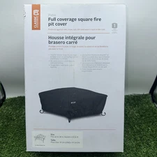 Classic Accessories Water-Resistant 36 Inch Full Coverage Square Fire Pit Cover,