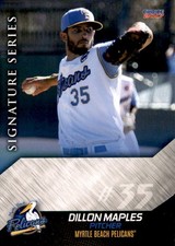 2017 Myrtle Beach Pelicans Choice #17 Dillon Maples Sanford North Carolina Card