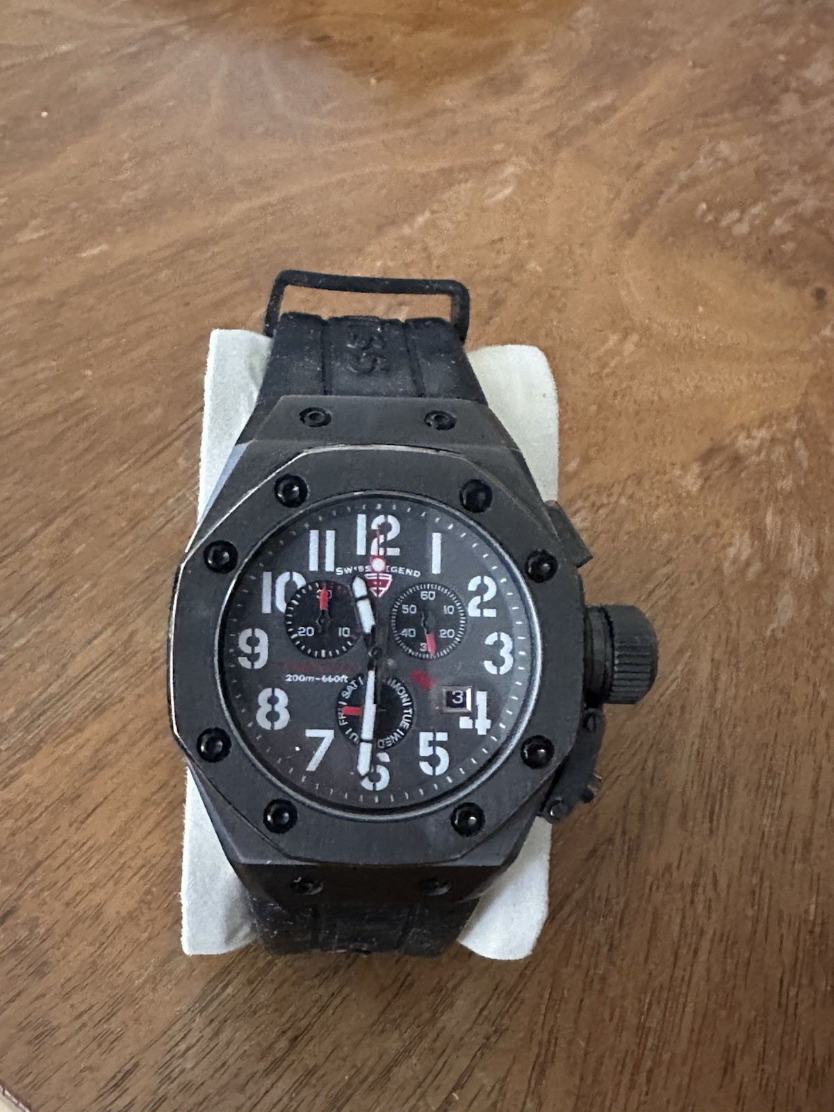 Men's Swiss Legend  Trimix Diver Chronograph Grey dial Watch With Box