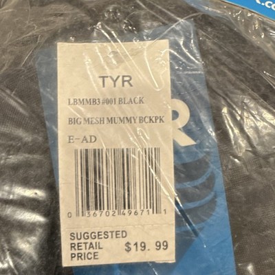 TYR Big Mesh Mummy Backpack Black Equipment Backpack LBMMB3 #001 BLACK
