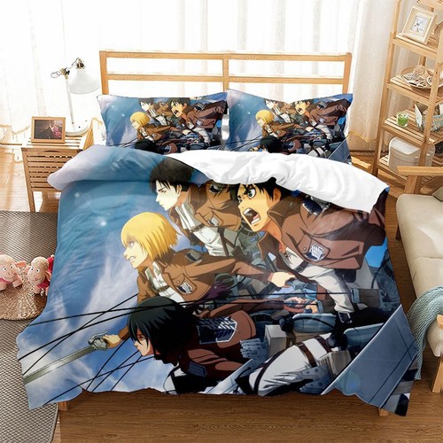 Attack On Titan Bedding Set 2/3 PCS Quilt Duvet Cover Dorm Single Double King UK - Picture 12 of 18