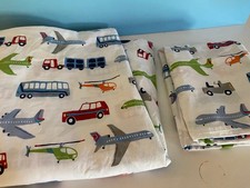 Pottery Barn Kids Transportation Twin Flat Sheet Standard Pillowcase Planes