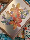 Mcm Metal Fake Wood Floral 4x6 Picture  Set Of 4 As Is — photo 4