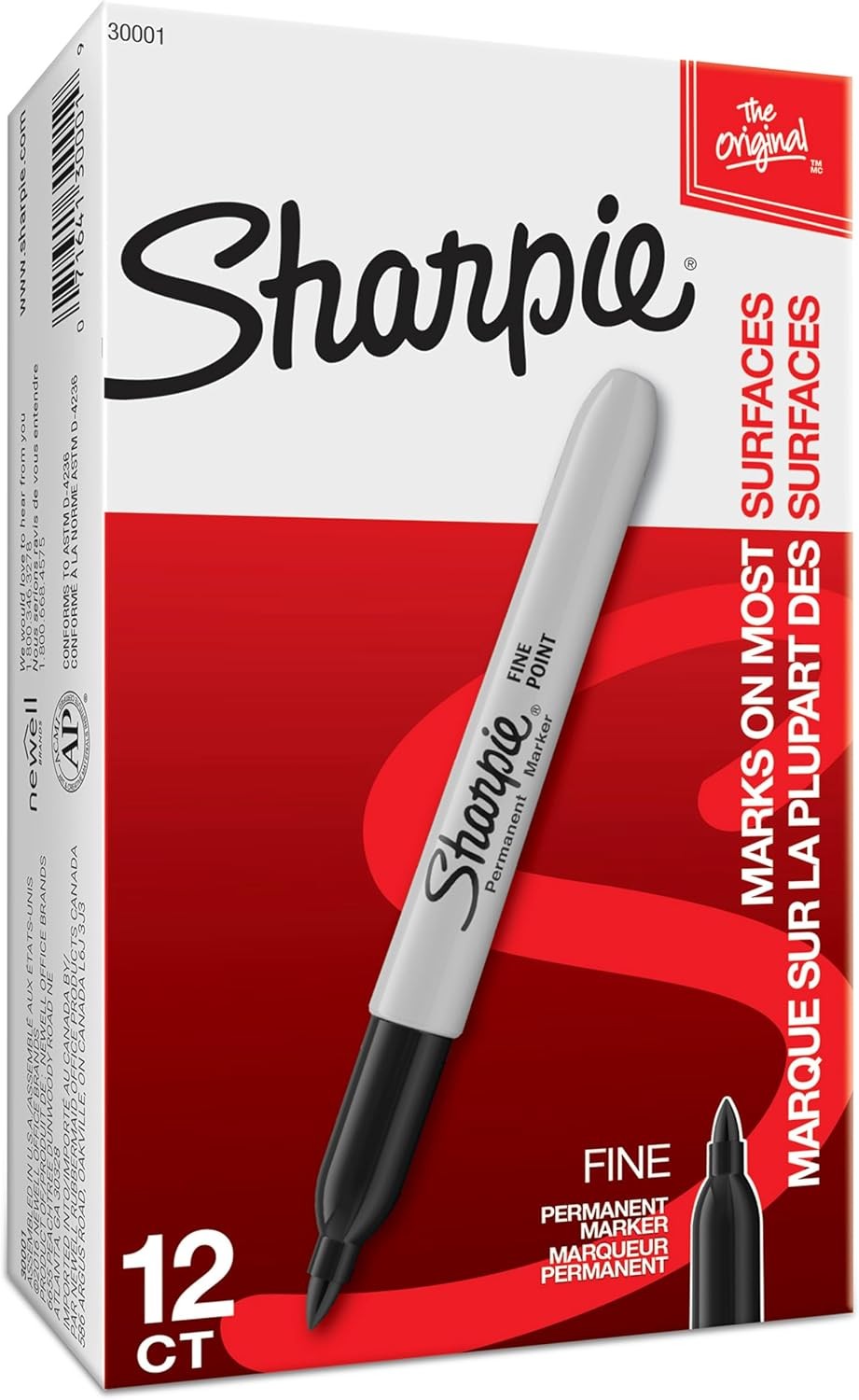 Sharpie Permanent Markers, Fine Tip, Black, 12 12 Count (Pack of 1), Black 