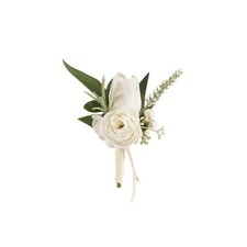 1 PCS White Boutonniere For Men Wedding Single Groom Groomsmen Artificial