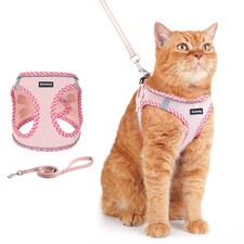 Cat Harness and Leash Set Escape Proof Kitten Harness Soft and Breathable Ves...