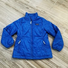 Patagonia Nano Puff Brick Quilt Jacket Blue Youth Kids Small 7/8 Lightweight