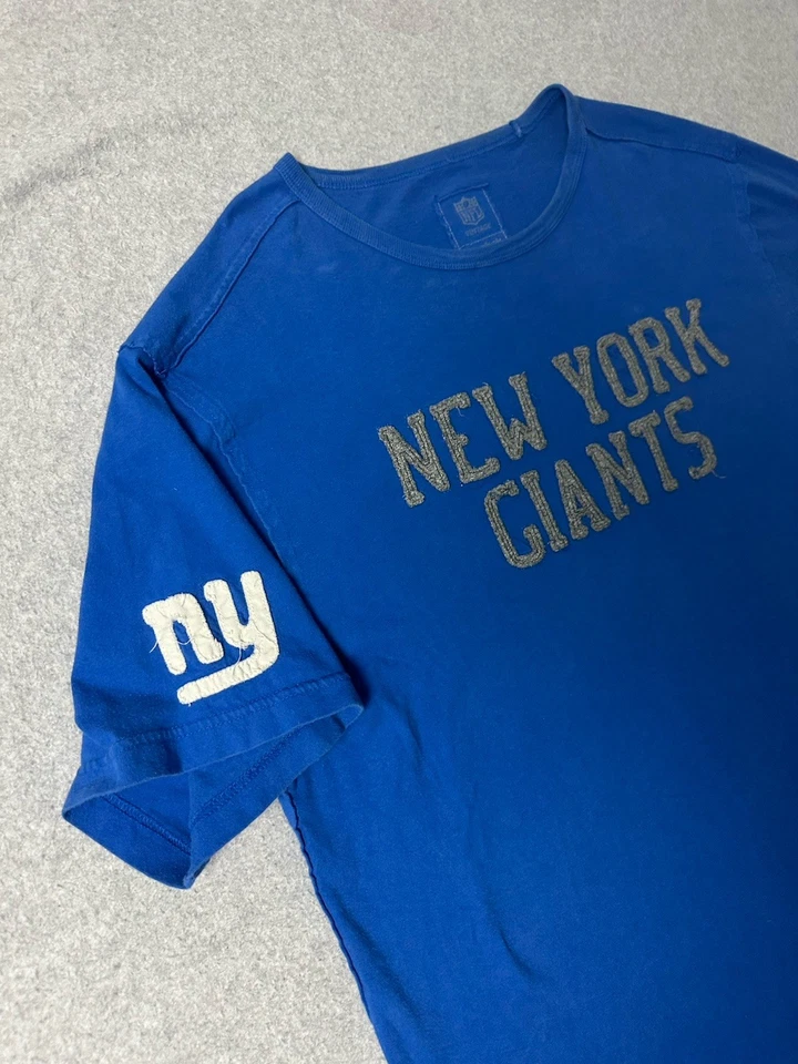 CAMISETA DE COLECCIÓN NEW YORK NY GIANTS REEBOK NFL SPELL OUT XL PARCHE AZUL Y2K Foto 4 de 4