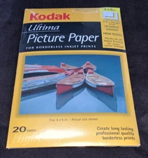 Kodak Ultima Picture Paper Borderless 4" x 6" - 20 Sheets High Gloss, Sealed