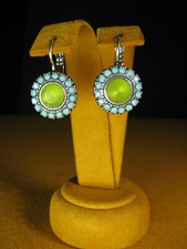 MARIANA JEWELRY EARRINGS FLOWER SWAROVSKI CRYSTALS GREEN BLUE SPL Gift Designer