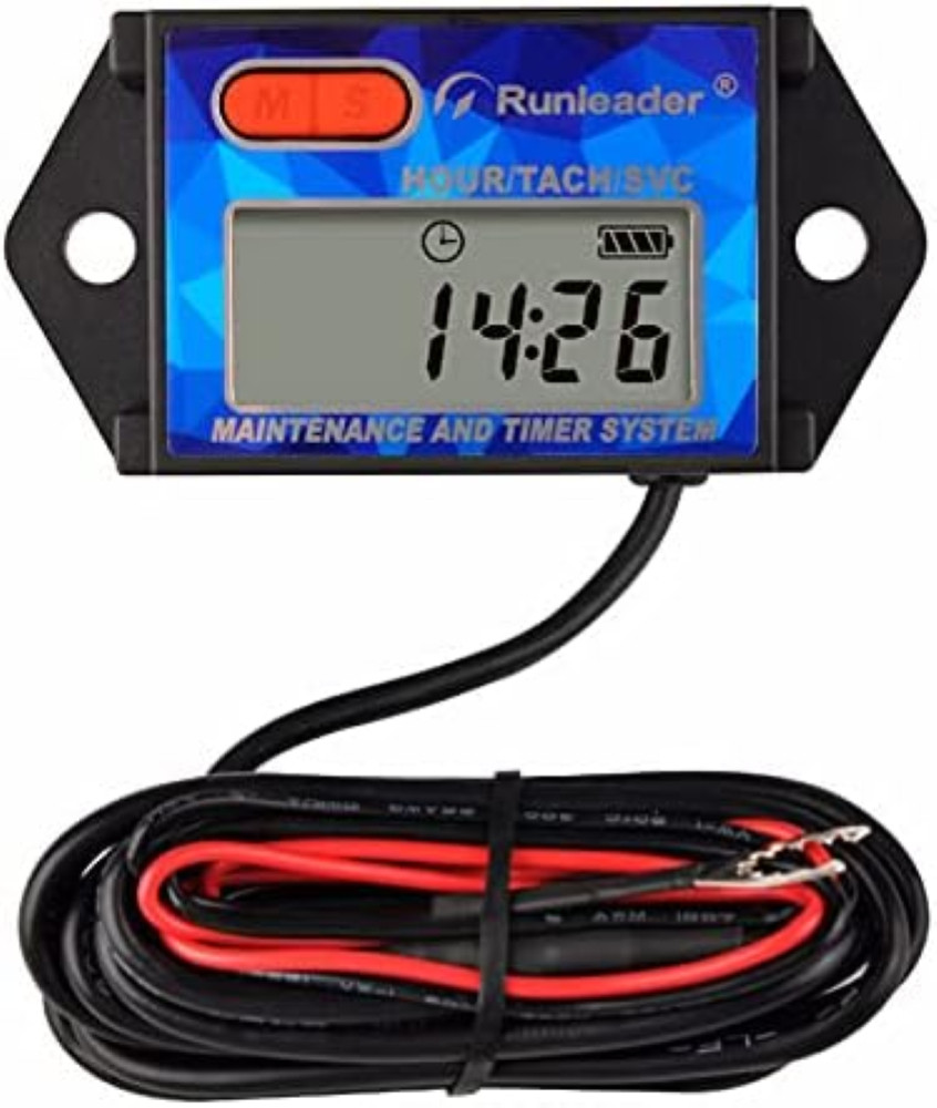 Contagiri autoalimentato Runleader, traccia ore e giri/min, batteria sostituibil