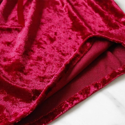2pcs/Set Women Sexy Velvet Soft Sleepwear Ladies Lingerie Nightdress Pajamas - 第 3/12 張圖片