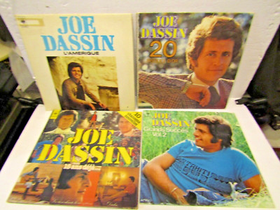 4-LP-LOT-JOE DASSIN-GRANDS SUCCES VL.2-20 DISQUE D'OR-L'AMERIQUE-10 CHANSONS NOU