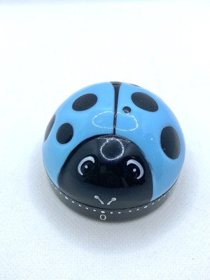 Lady Bug 60 Minute Timer Black Blue Kitchencore Cooking