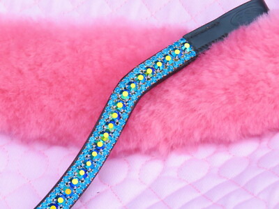 FSS Saphir blau Zirkon AB Hologramm Kristall SCHIMMER Glitzer Kurve Form Stirnband