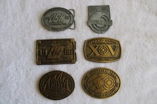 Lot of 6 Men's Belt Buckles Shooter Themed Olympic, Worl Cup, Pan Am etc.