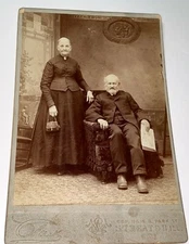 Rare Antique Victorian American Couple! Lewis Pond & Wife Illinois Cabinet Photo