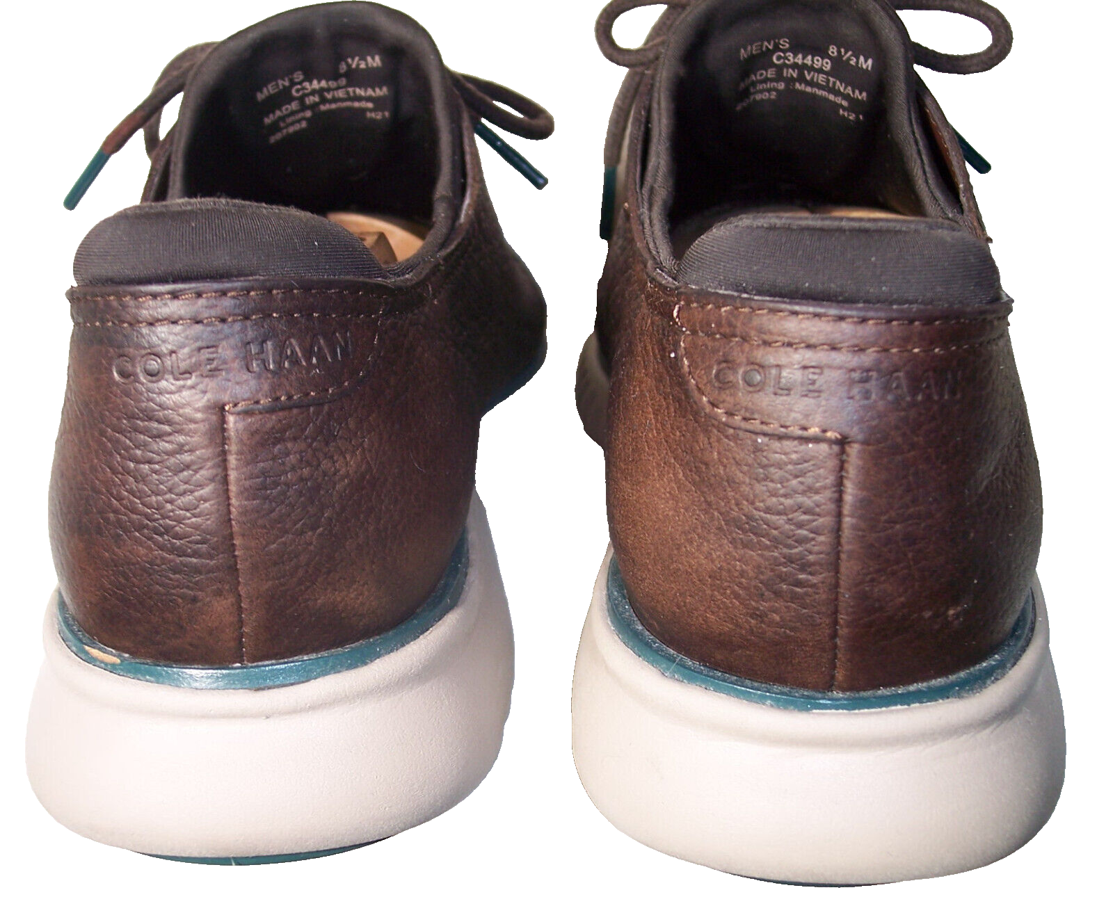 SAOLA Oxford punta alare laser foderata laser Cole Haan 2° Zerogrand taglia 8 5M marrone