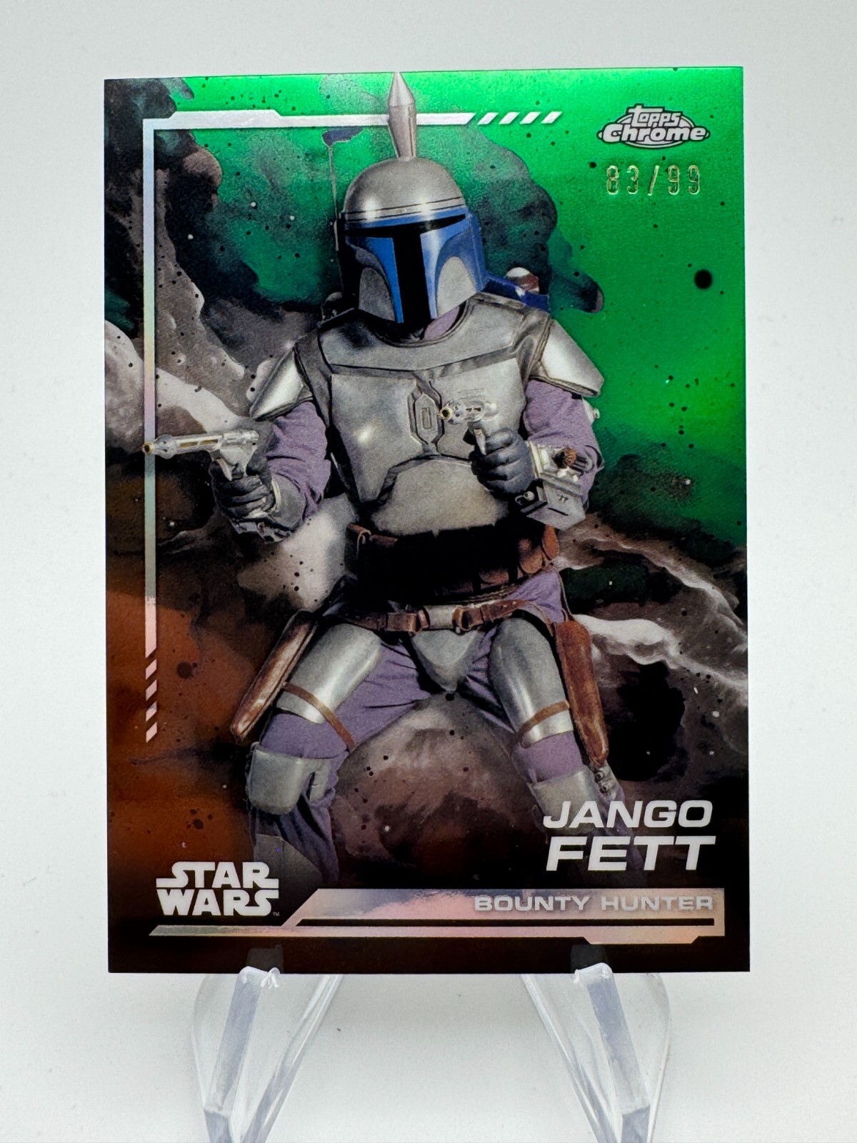 2024 Topps Chrome Star Wars JANGO FETT Kashyyyk Green Refractor /99 #139