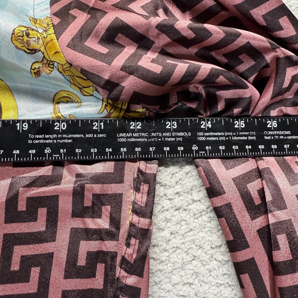 Moda Color Baroque Greek Key Shirt Mens Size 2XL Med Pink Gold Black Satin NWT - Image 4 of 4