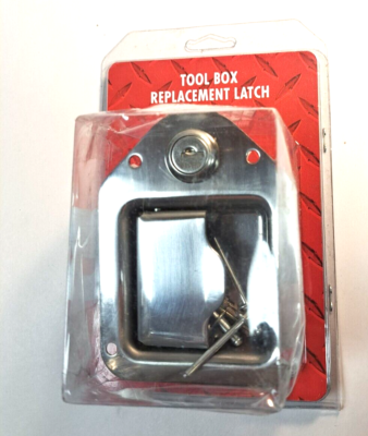 Dee Zee DZTBLATCH1 Replacement Tool Box Latch – Stainless Steel, Locking Paddle Handle, Hook Style, With Keys & Gasket, For Dee Zee Boxes