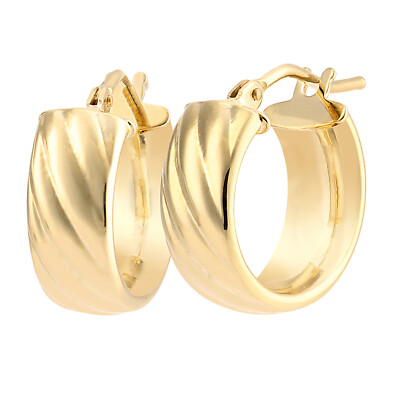 9ct Yellow Gold 1cm Height Hoop Earrings by Citerna UK