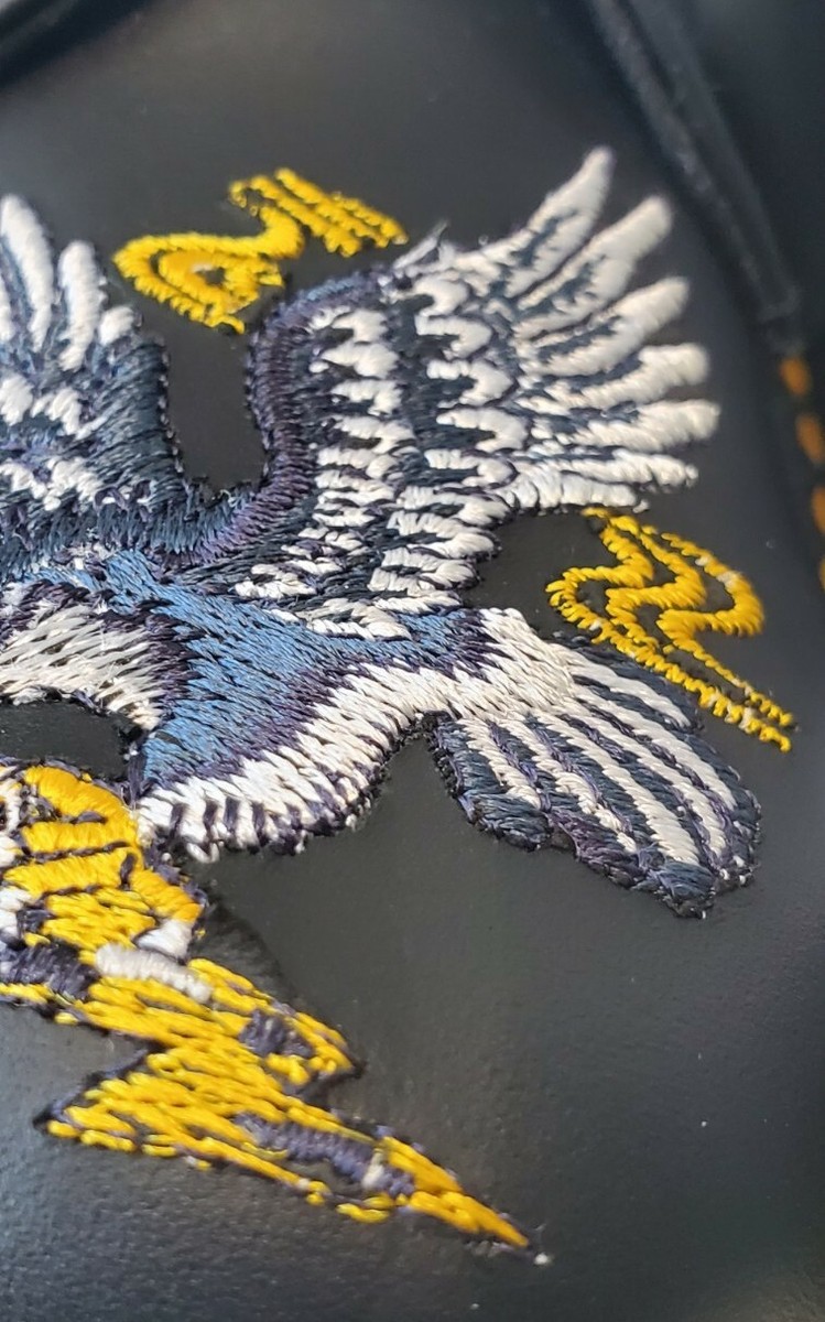 Dr. Martens 1461 Souvenir Black Leather Embroider Tiger & Eagle Men\'s Size 7M Doc Dr. Martens 1461 Souvenir Black Leather Embroider Tiger  main image 3