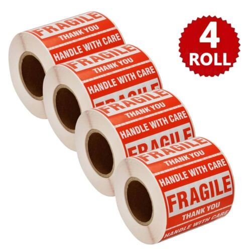 Etiqueta adhesiva frágil 2x3 1-6 rollo 3000 etiquetas frágiles mango con cuidado envío - Imagen 12 de 13
