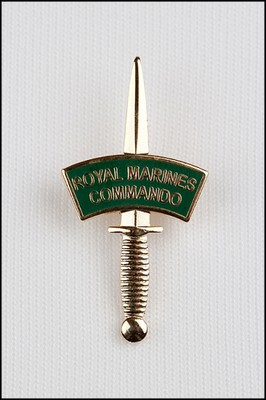 ROYAL MARINES COMMANDO GOLD DAGGER AND PATCH LAPEL PIN OR WALKING STICK ...
