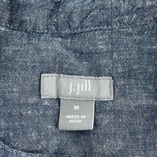 J. Jill Womens M Blue Long Sleeve Button-Front Tunic Top Linen/Viscose 1813 - Picture 3 of 8
