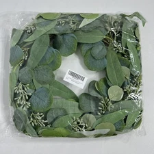 Artificial Eucalyptus Wreath Seeded Greenery Twine Indoor Home Decor Faux