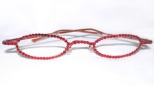 NEW OVAL SLIM READING GLASSES W/ CASE RED READERS MADE WITH SWAROVSKI CRYSTAL