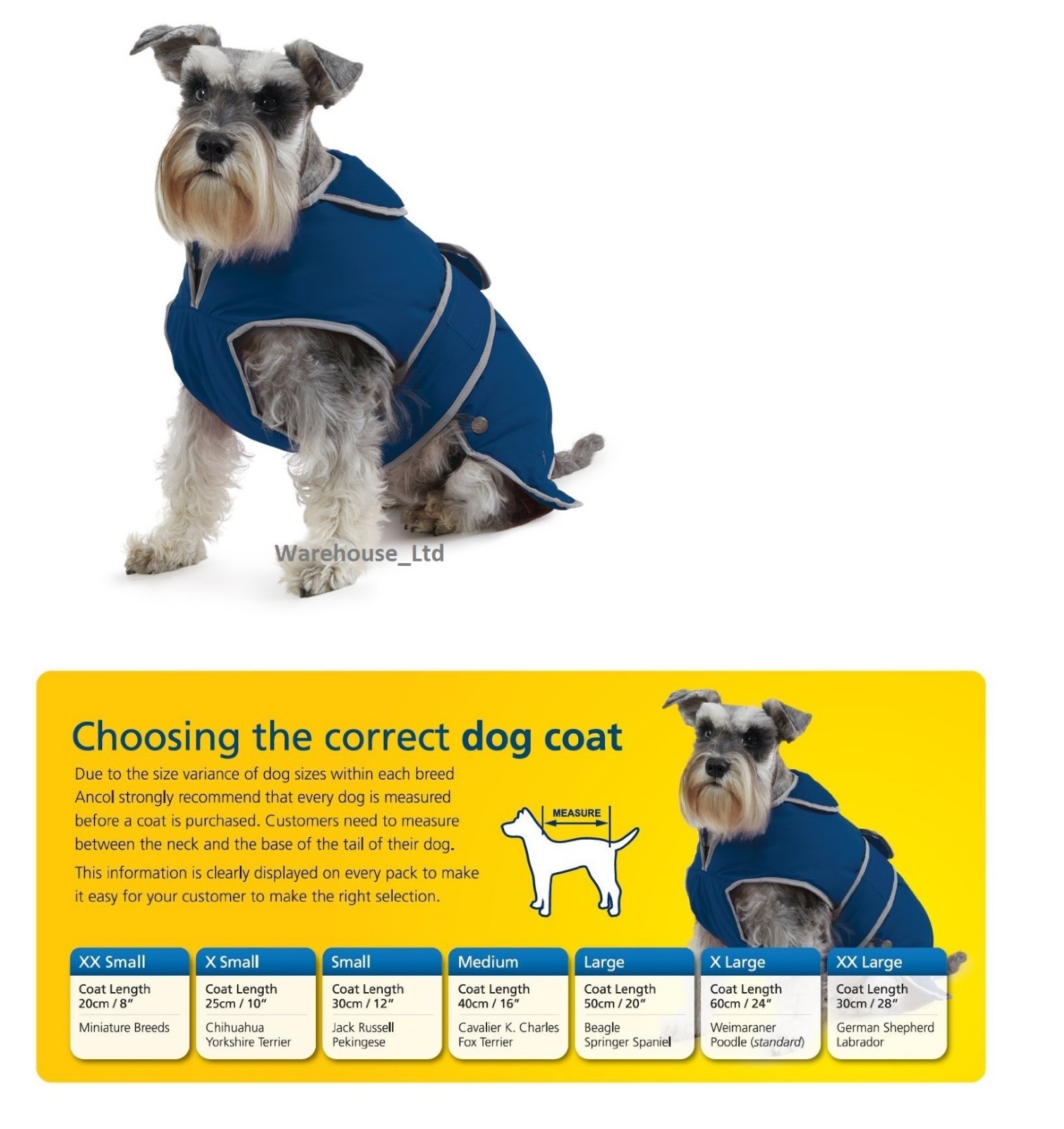 Ancol Muddy Paws Stormguard Dog Fleece Line Coat and Chest Protector