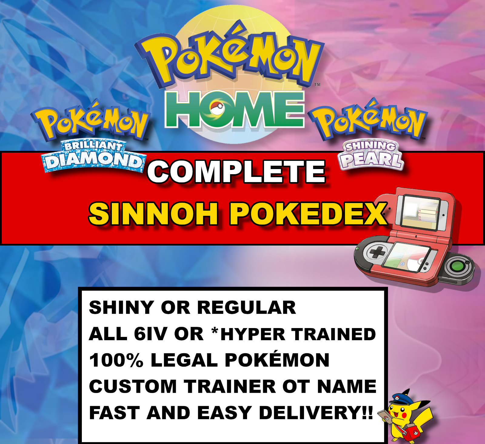 ✨Pokémon Brilliant Diamond & Shining Pearl COMPLETE Shiny Pokédex, Pókemon  Home