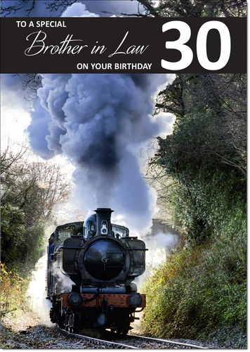 Doodlecards Brother In Law Age 30 30th Birthday Card Steam Train Ebay