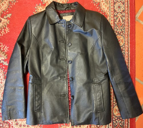 Croft And Barrow Black Leather Jacket 