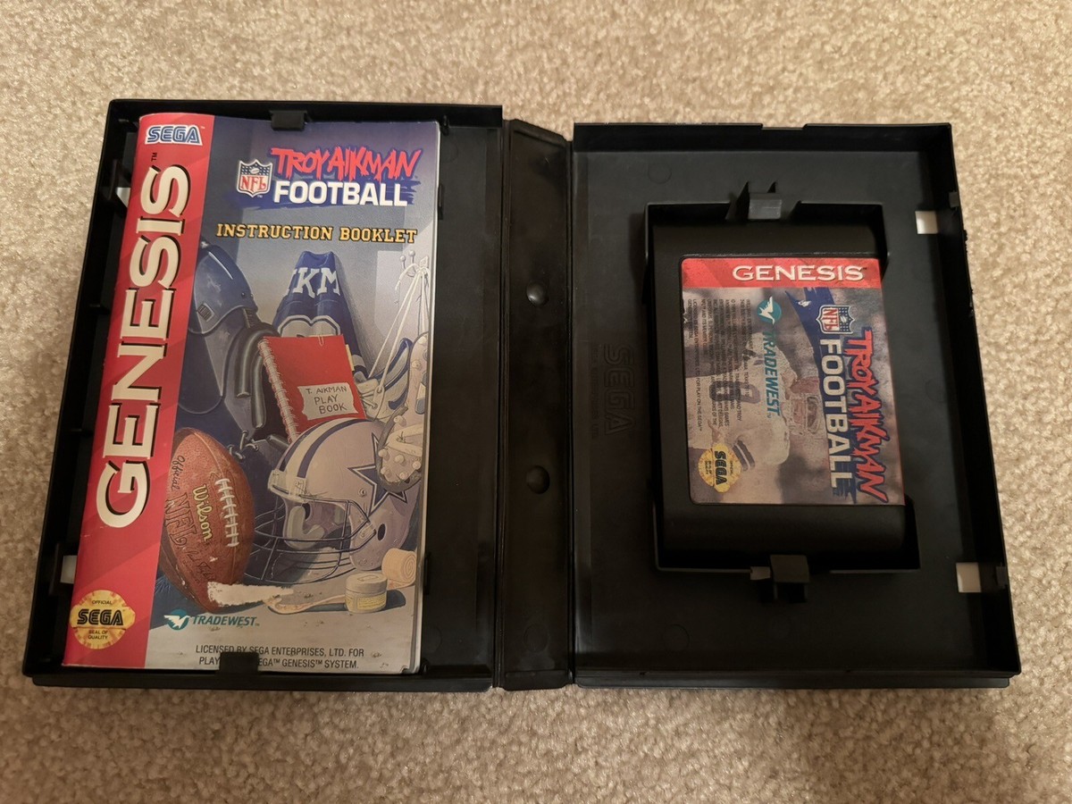 Troy Aikman NFL Football CIB Complete Sega Genesis Video Game | eBay