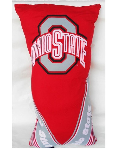 ❤️ OHIO STATE 18x36 Plush FOLDING BODY PILLOW Scarlet Red Gray White Team Logo - Picture 2 of 9