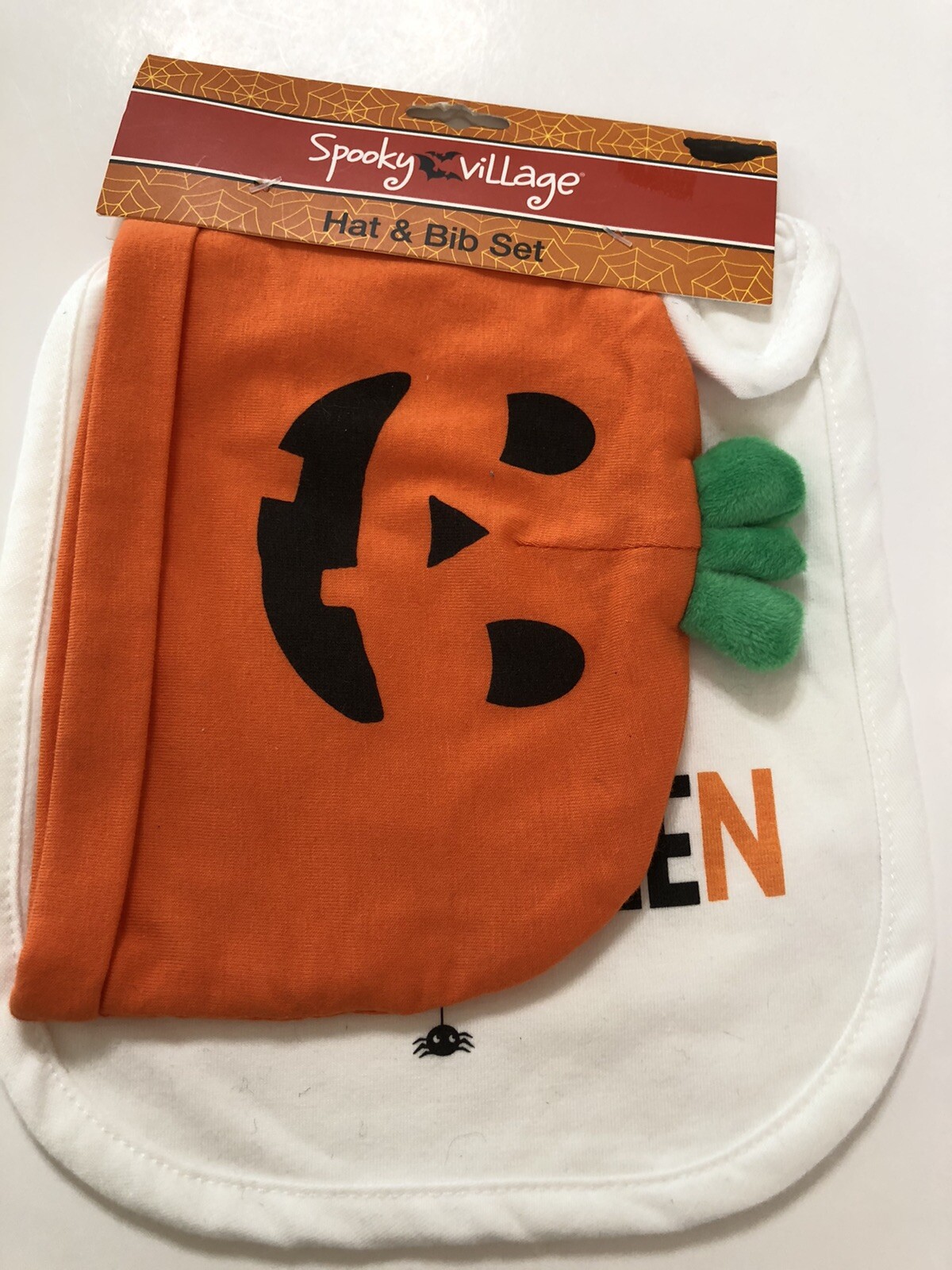 Baby My 1st HALLOWEEN HAT AND BIB SET - PUMPKIN - NWT