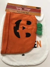 Baby My 1st HALLOWEEN HAT AND BIB SET - PUMPKIN - NWT