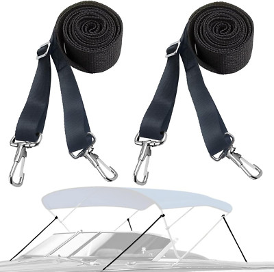 RUSON 2 Pack Adjustable Bimini Boat Top Straps W/Double End Snap Hook, Heavy