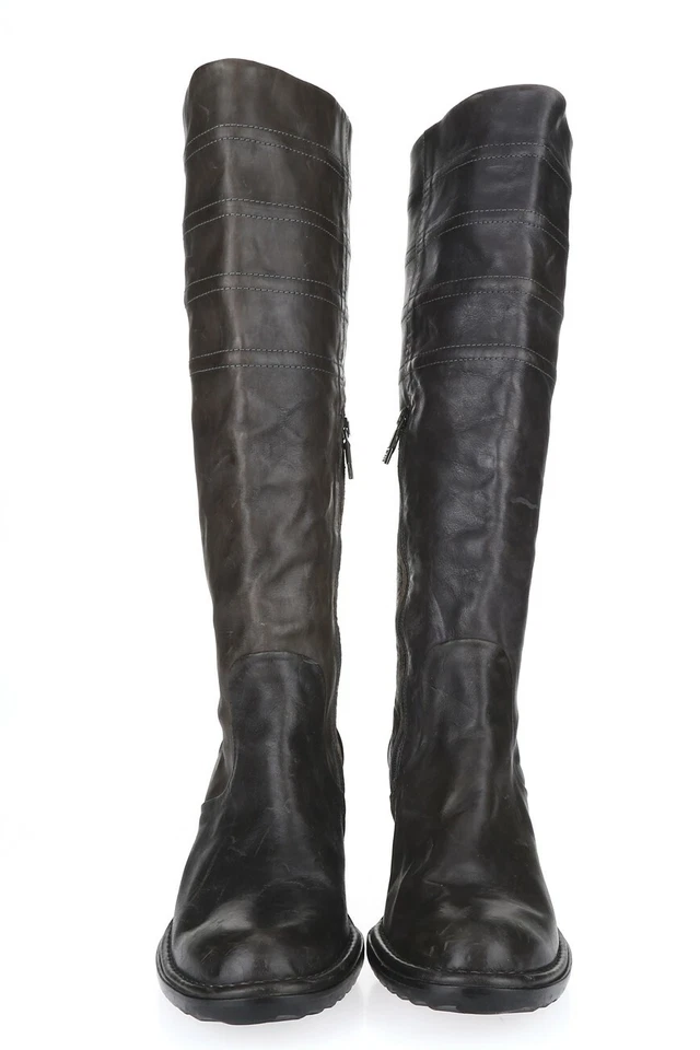 Женские высокие сапоги Alberto Fermani 228737 серые кожаные размер 38,5 - Изображение 3 из 4