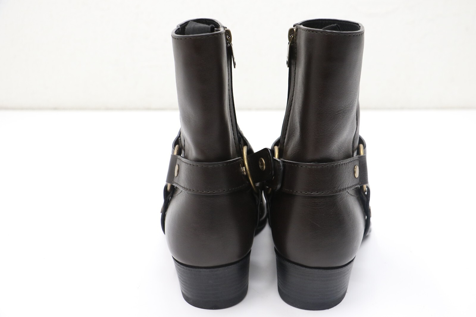 Stivali da uomo Saint Laurent Paris marrone scuro Wyatt taglia 9 US 42 EU