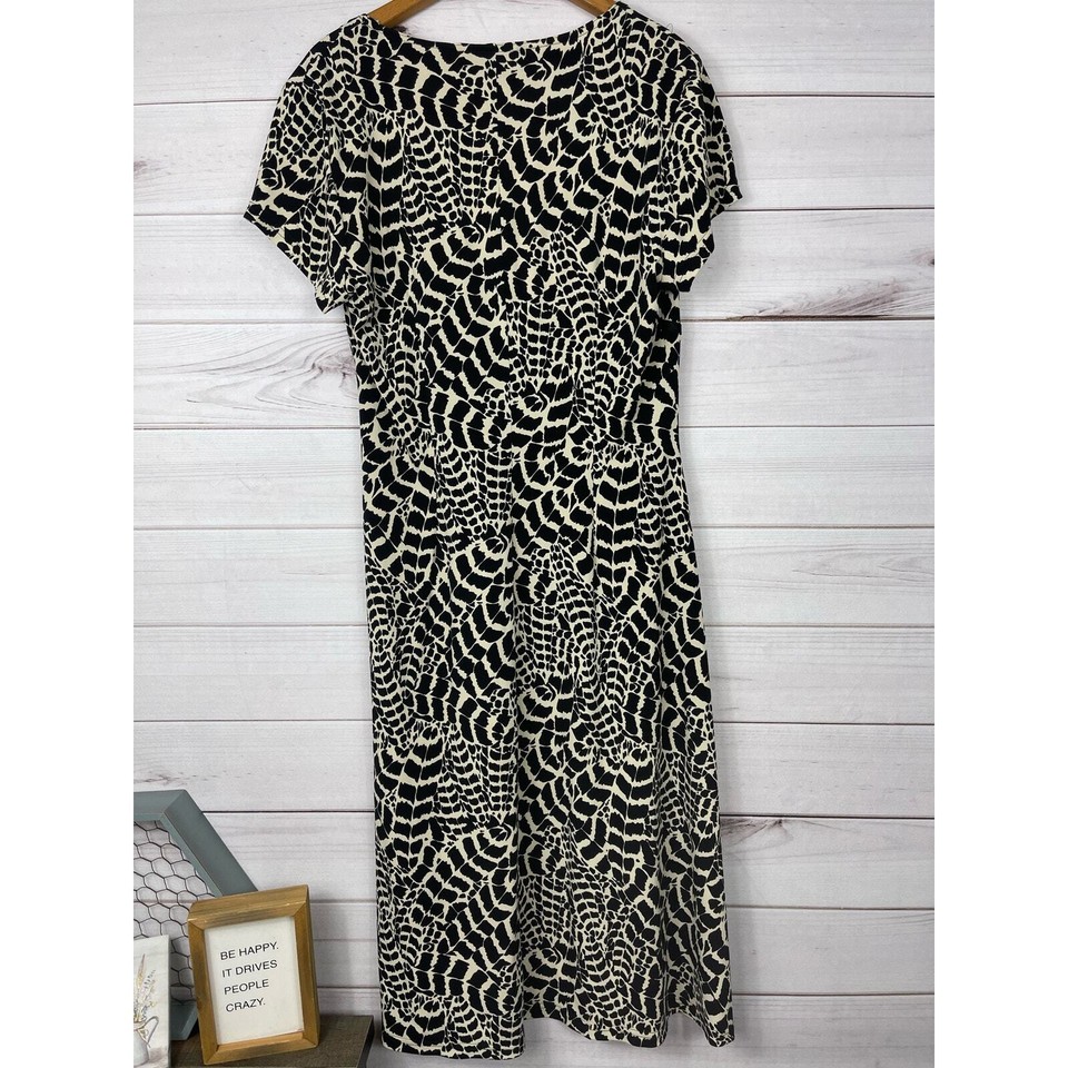 Connected V Neck Animal Print Dress Size 16 NEW eBay