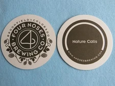 Beer Pub Bar Coaster ~*~ FOUR NOSES Brewing Company ~*~ COLORADO Craft Brewery
