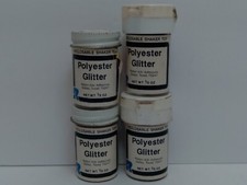4 Jars Of Polyester Glitter - 4 Colors - Crafts - Preowned