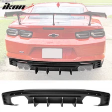 Fits 16-24 Chevy Camaro IKON Style 1PC Rear Bumper Lip Diffuser PP Matte Black