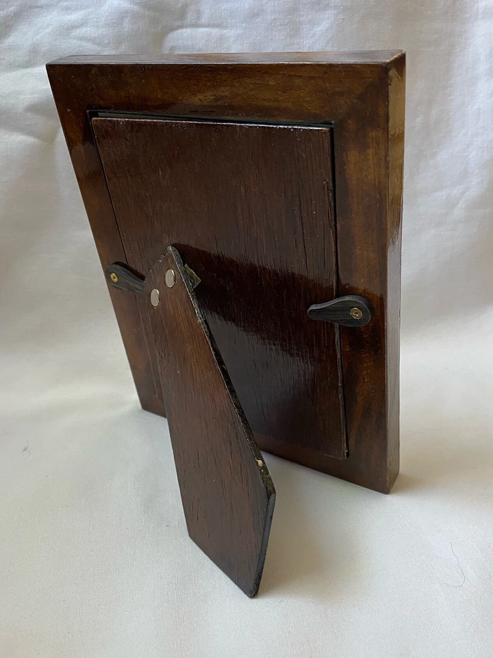 Egyptian Wood Mother of Pearl Black Inlaid Handmade Picture Frame 7"X5.25" #241X - Image 3 of 3