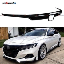 For Honda Accord 2021 2022 Gloss Blk 3x Front Grille Garnish Trim + Eyelid Cover